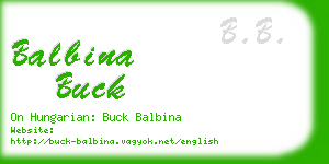 balbina buck business card